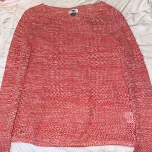 Pink Knitted Mesh Sweater